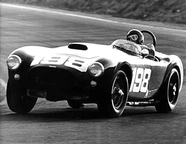 Dave MacDonald races the Carroll Shelby Cobra 260ci to its first ever win at Riverside International Raceway